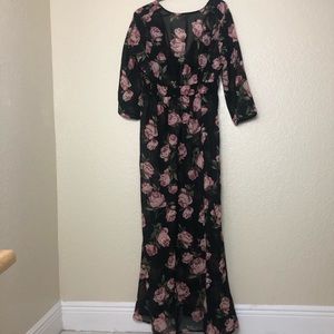 Flower printed kimono